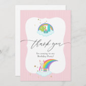 Llama meisje verjaardag bedankkaart (Voorkant / Achterkant)