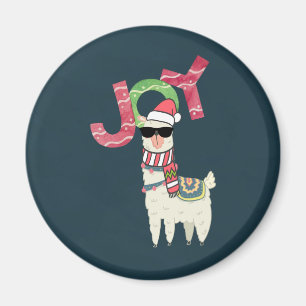 Llama met een kerstkop en een zonnebril magneet
