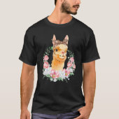 Llama met luipaard hoofdband Boho-ventilator T-shirt (Voorkant)
