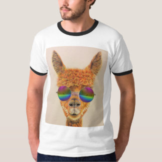 LLAMA MET RAINBOW SUNGLASSEN T-SHIRTS T - SHIRTS