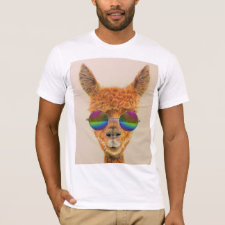 LLAMA MET RAINBOW SUNGLASSEN T-SHIRTS T - SHIRTS