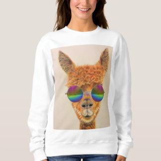 LLAMA MET RAINBOW SUNGLASSEN T-SHIRTS T - SHIRTS