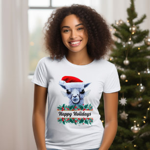 Llama met Santa Hat en tekst T-shirt