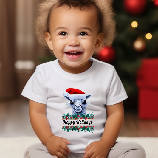Llama met Santa Hat Kinder Shirts