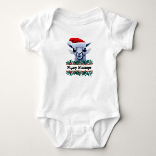 Llama met Santa Hat Romper (Voorkant)