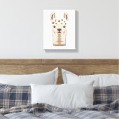 Llama met witte bloesems canvas afdruk (Insitu (Slaapkamer))