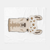 Llama met witte bloesems fleece deken (Voorkant (Horizontaal))