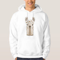 Llama met witte bloesems