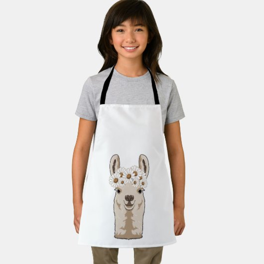Llama met witte bloesems schort (Insitu)