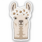 Llama met witte bloesems sticker (Voorkant)