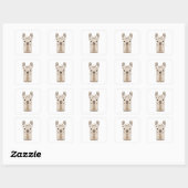 Llama met witte bloesems vierkante sticker (Vel)