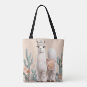 Llama met zadel in de woestijn draagtas (Achterkant)