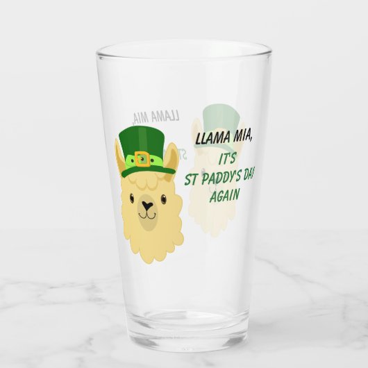 Llama Mia St Paddy's Day Glas (Achterkant)