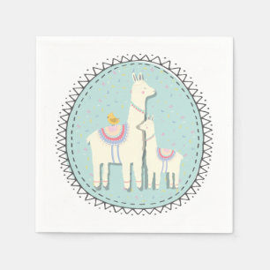 llama momma en baby napkins servetten