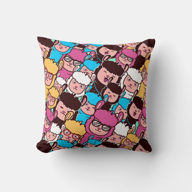 Llama motif lancer oreiller (Recto)
