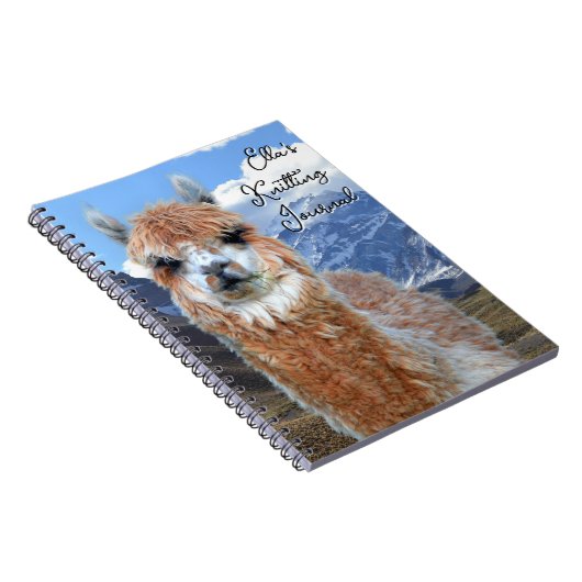 Llama Mountains Personalized Knitting Journal (Côté Droit)