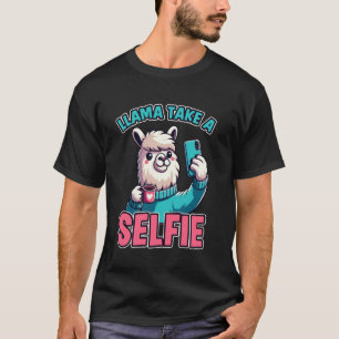 Llama Neem Een Selfie Grappige Llama Humor Ontwerp T-shirt