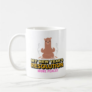 Llama-New Year's resolutie-Meer vrede Koffiemok