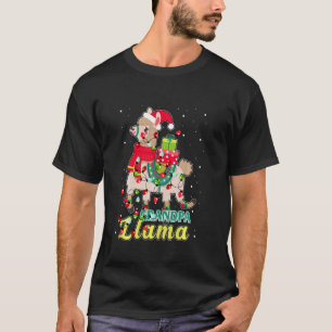 Llama opa draagt kerstmuts Kerstmis pyjama outfit T-shirt