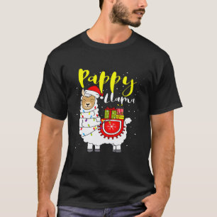 Llama Pappy Lichten Santa Hoed Kerst Slaapshirt Ma T-shirt