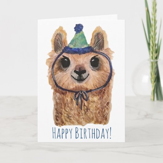 Llama Party Animal carte d'anniversaire (Devant)