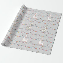 Llama Party wrapping Paper