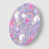 Llama patroon 1 grote klok (Hoek)