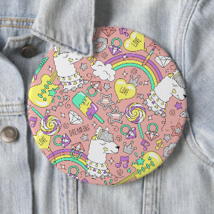 llama patroon 3 ronde button 6,0 cm