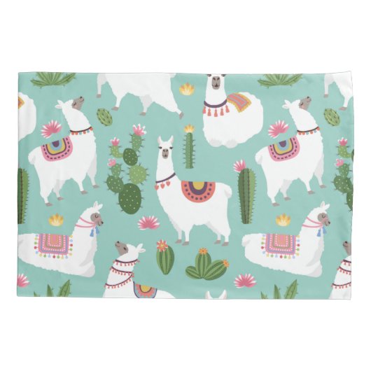 Llama Pattern Kussensloop (Achterkant-Links)