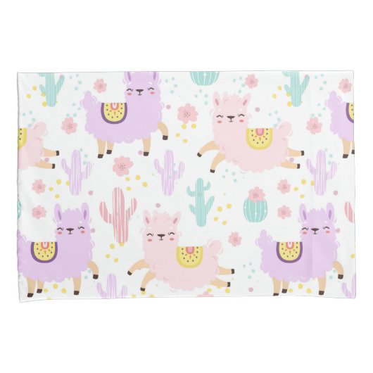 Llama Pattern Kussensloop (Voorkant-Rechts)