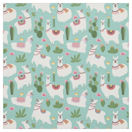 Llama Pattern Stof (Swatch)
