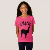 LLAMA PERSONALIZED GIRLS roze T-Shirts (Voorkant volledig)
