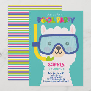 LLAMA POOL FEEST UITNODIGING