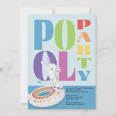 Llama Pool Party Zomerverjaardagsfeest Kaart (Voorkant)