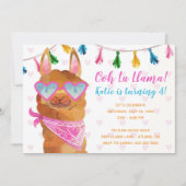 Llama portant des lunettes de soleil Invitation à (Devant)