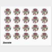 Llama Prettig Kerstfeest Ronde Sticker (Vel)