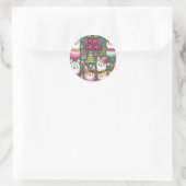 Llama Prettig Kerstfeest Ronde Sticker (Tas)