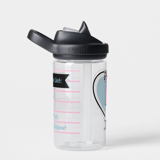 Llama pyjama blauw hart waterfles (Rechts)