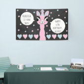 Llama pyjama roze meisjes Sleepover Party Banner (Beurs)