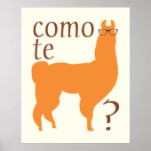 Llama Quote Poster Print: Como de lama(a)s (Voorkant)