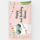 Llama Rama Anniversaire de la fête Bannière Alpaca (Vertical)