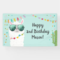 Llama Rama Anniversaire de la fête Bannière Alpaca