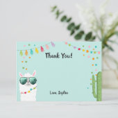 Llama Rama bedankkaart Fiesta Party Alpaca (Staand voorkant)