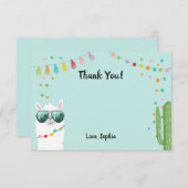 Llama Rama bedankkaart Fiesta Party Alpaca (Voorkant / Achterkant)