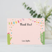 Llama Rama bedankkaart Fiesta Party Alpaca (Staand voorkant)