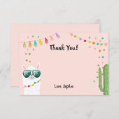 Llama Rama Carte de remerciements Fiesta Party Alp (Devant / Derrière)