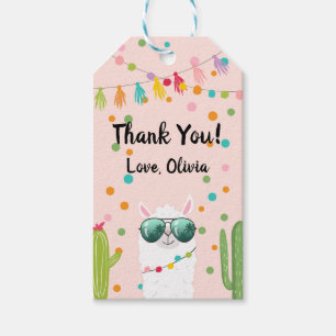 Llama Rama Dank je wel voor Tags Birthday Fiesta Cadeaulabel