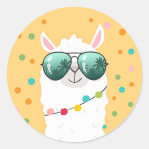 Llama Rama Sticker Cupcake Topper Fiesta Alpaca