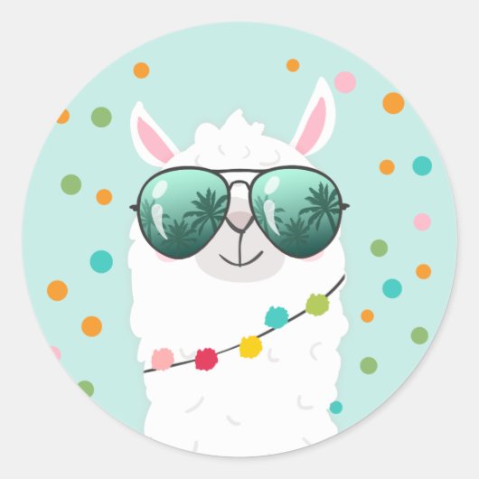 Llama Rama Sticker Cupcake Topper Fiesta Alpaca (Voorkant)