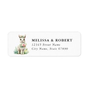 Llama retouradreslabel etiket